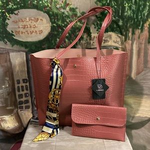 LIESEH crocodile print tote bag